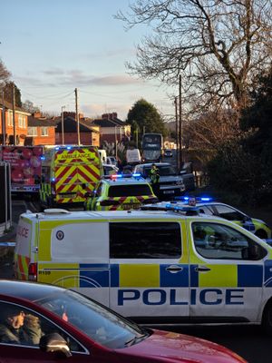 Police and ambulances attended the scene near Corbett Meadow, Stourbridge