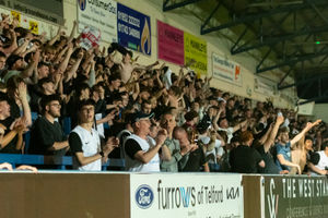 Telford fans celebrate their victory (Kieren Griffin)