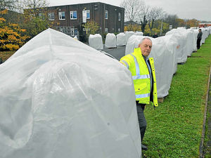 Supporting image for story: Sandbag line of defence against travellers' Telford camps