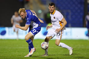 John Marquis of Shrewsbury Town and Connor Taylor of Bristol Rovers (AMA)