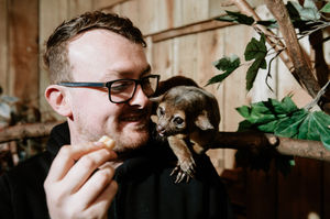 Exotic Zoo in Telford. In Picture: Ryan Jordan with Chutney with Kinkachoo.