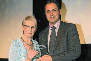 MNA Managing Director Phil Inman with directors' discretionary award winner Shirley Tart 
