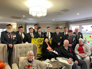 Ex Staffordshire Regiment with residents at HC-One’s Littleton Lodge Care Home for last year’s Remembrance Day Service