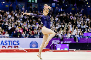 Alice Kinsella at the 2018 Gymnastics World Cup, held at Arena Birmingham. Pic: Chris Bowley
