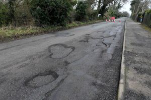 A huge amount of potholes along Barnhurst Lane, Bilbrook