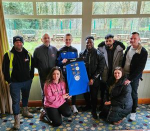 Brandon Marsh with sponsors