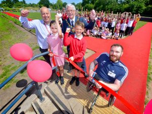Supporting image for story: Paralympian Mickey Bushell opens new track at Telford school - with video and pictures