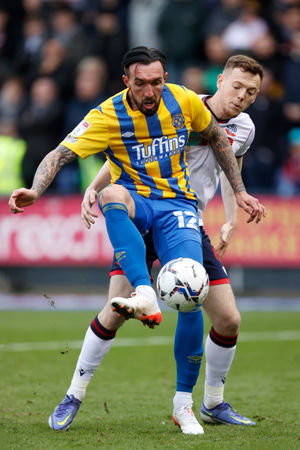 Ryan Bowman of Shrewsbury Town and George Johnston of Bolton Wanderers (AMA)