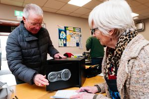 Tom Harrigan from Telford with Viv Borrett who is a Trustee of Telford Repair Cafe