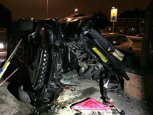 Supporting image for story: PICTURED: Woman cut free as two vehicles overturn in three-car smash in Gornal Wood