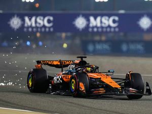 Oscar Piastri drives his McLaren in Bahrain