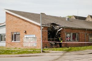 Severe damage to a wall at Ludlow Youth Centre after it was hit by a lorry in the early hours of Monday. Photo: Jamie Ricketts