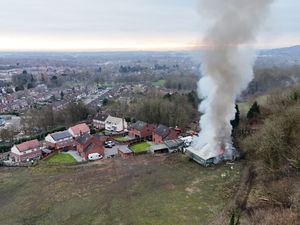 Smoke seen coming from the building