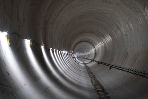 The inside of a one-mile section of the first completed HS tunnel under ancient woodland near Southam