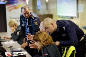 European officers in the control centre at Birmingham