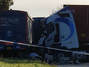 Supporting image for story: Two men in hospital with 'life-threatening' injuries after two lorry and car crash 