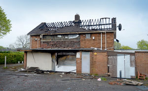 Flames leapt from the roof during the blaze