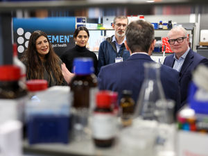 Preet Gill MP and West Midlands' Mayor Richard Parker with Shahida Liaqat and Jeff Faint from University Hospital Birmingham NHS Foundation Trust