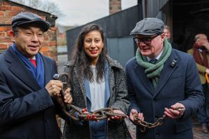 Hiroshi Suzuki - Japanese ambassador to the UK, Dudley MP Sonia Kumar and Mayor Richard Parker at the Black Country Museum. PIC: West Midlands Combined Authority