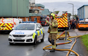 Scene of the huge fire in Tipton on George Henry Road