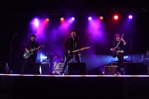 The Dirty Rockin Scoundrels performing at the Cavalier Centre as part of the Shropshire Virtual Show.