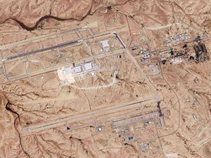 Supporting image for story: Iranian attack damaged taxiway at Israeli air base, satellite image shows