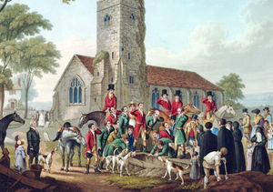 The funeral was depicted in an 1831 print.