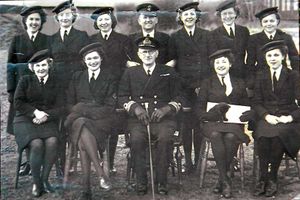A formal photograph from Ruth McFarlanes time gathering weather information in the Fleet Air Arm