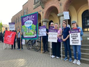 Protestors held a demonstration at Dudley Council House ahead of a meeting of the authority on April 28. Picture Martyn Smith/LDRS free for LDRS use