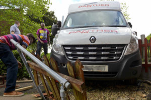 The van is removed from the garden