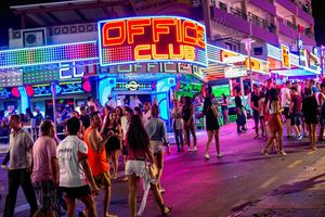 The Punta Ballena strip in Magaluf is popular with tourists