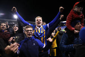 Shrewsbury Town fans celebrate
