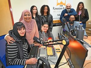 Ramadan radio, Wolverhampton, celebrates six years. Left, Alvina Ali , Farida Khalifa,Jaweriah Ali,Wateen Altourki, Aya Saad,Zahid Ali,Yusuf Malik and Fariha Ali.