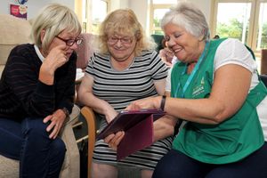 Volunteer Ann Marshall with Jan Concannon and Janice Porton