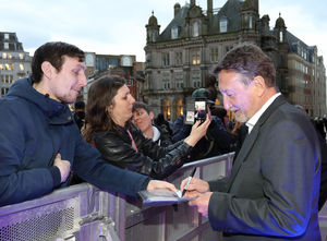 Steven Knight took time to meet fans and sign autographs. Photo: Phil Blagg Photography.