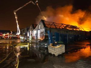 Supporting image for story: Demolition of Bilston industrial units destroyed in blaze