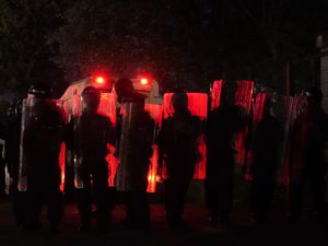 Supporting image for story: Riot police respond to second night of violence in Ballymena
