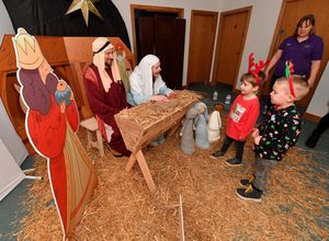 Children meet Mary and Joseph