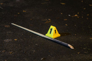 A broken pool cue in the car park. Photo: SnapperSK