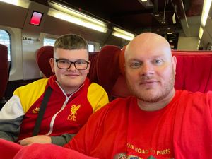 Mickey and his son Declan were thrilled to be going to watch their side in a European Cup final for the first time