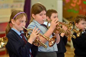 Pupils at Bomere Heath CofE Primary School near Shrewsbury. 