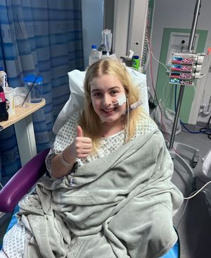 Madi Foster in hospital.