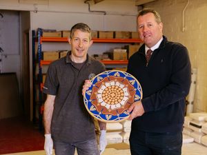 Supporting image for story: Leader of the House of Commons visits company which made tiles for the Palace of Westminster