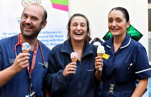 The opening of the new Children's Ward garden at New Cross Hospital, Wolverhampton was celebrated with a scoop or two