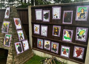 The Mona Lisa as painted by the children of St Marys Nursery Group