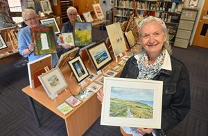 LAST COPYRIGHT NATIONAL WORLD STEVE LEATH 08/06/2025Bridgnorth Arts Trail. In the Library the Bridgnorth & District Arts Society showed there work. Pictured is front: Chair of the group: Judith Tranter and back: Kay Shinton and Sarah Croome.