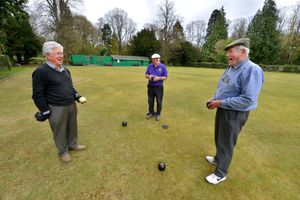 Prospective member Pete Rigby alongside secretary Marvyn Jarman and president Don Davies