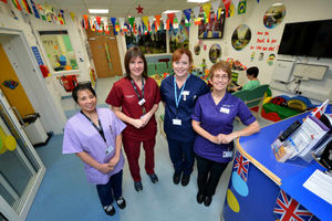 Nursing assistant Jurly Ilao, Dr Ann-Marie Morris, paediatric sister Jennifer Holleran and deputy matron Alison Hopwood