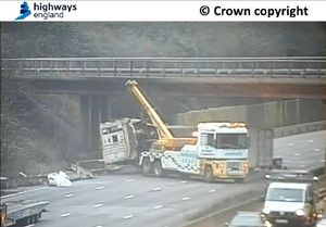 Recovery work will take place overnight. Photo: National Highways