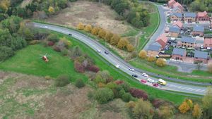 The air ambulance was called to Colliers Way in Telford. Photo: Steve Jones (Flytography)